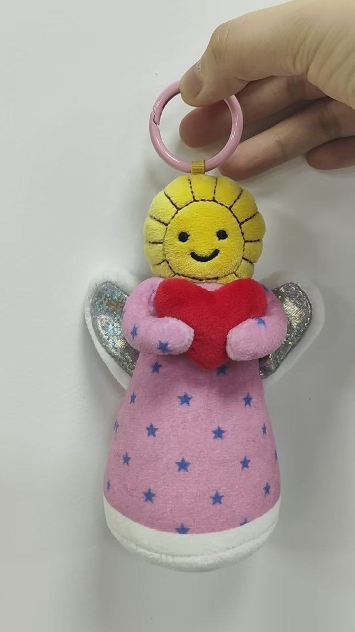 Pink Plush Backpack Angel